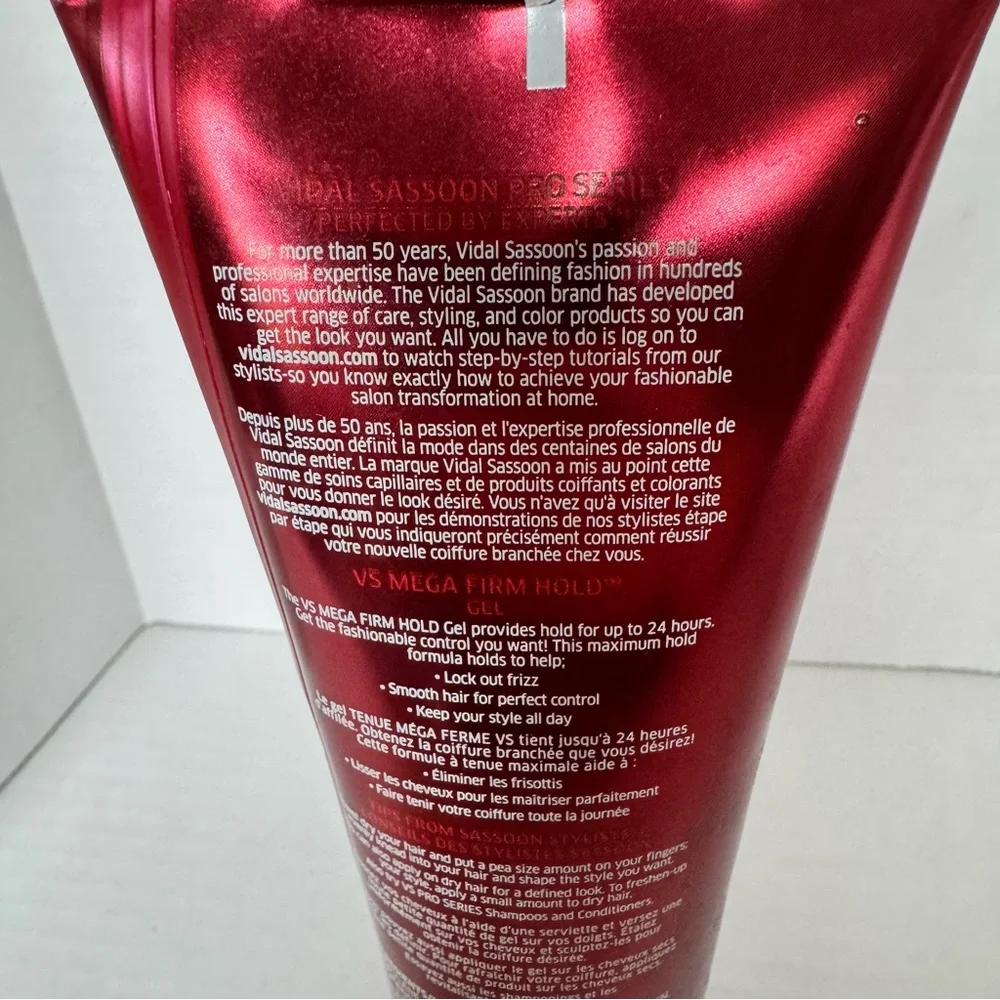 Vidal Sassoon Pro Series Mega Firm Hold Gel 5 Nearly Full 8.71 oz Max 24 Hour - Picture 5 of 9